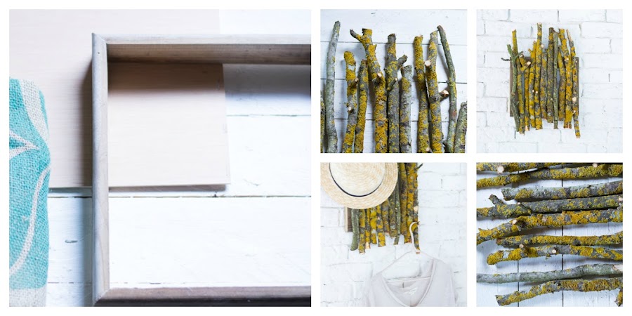 Perchero rústico diy con ramas