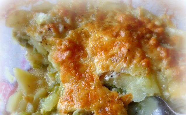 Escalloped Runner Beans and Potatoes