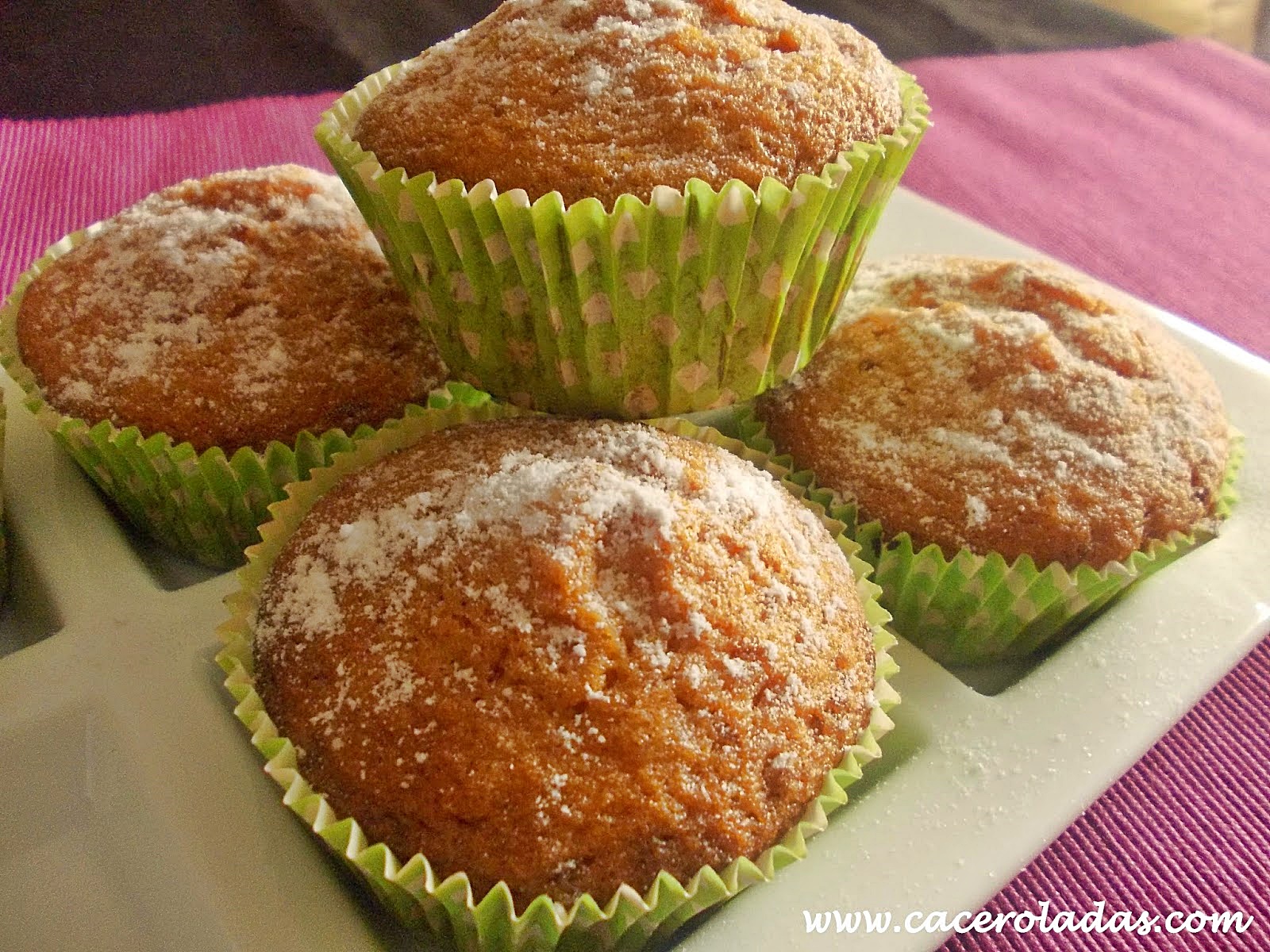 Magdalenas de zanahoria (carrot cupcakes) Caceroladas