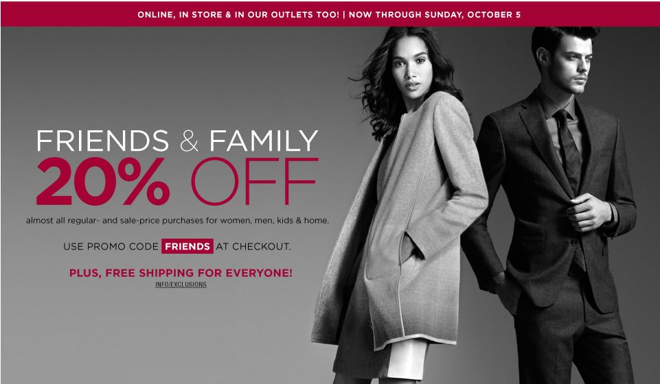 Bloomingdale's 20 Off Friends & Family Sale ctb einn