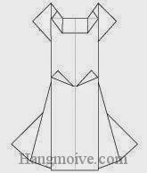 Bước 17: Hoàn thành cách xếp chiếc váy cưới bằng giấy theo phong cách origami. 