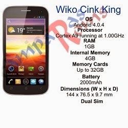 Wiko Cink King specs and stock rom download