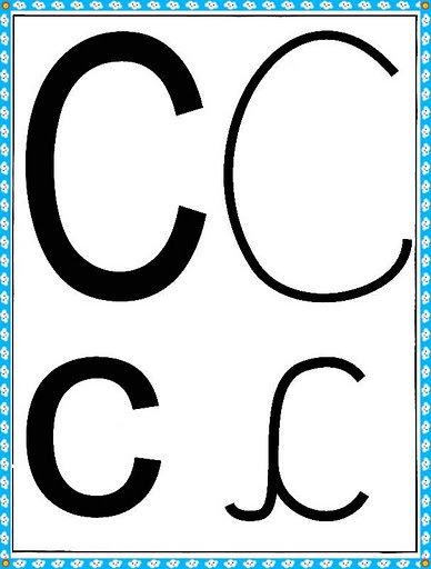 Cartazes Do Alfabeto Quatro Tipos De Letras Com Margem Azul Alfabetos Lindos Aqui você encontra uma coleção com dezenas de desenhos de letras (alfabeto) para imprimir e colorir. cartazes do alfabeto quatro tipos de