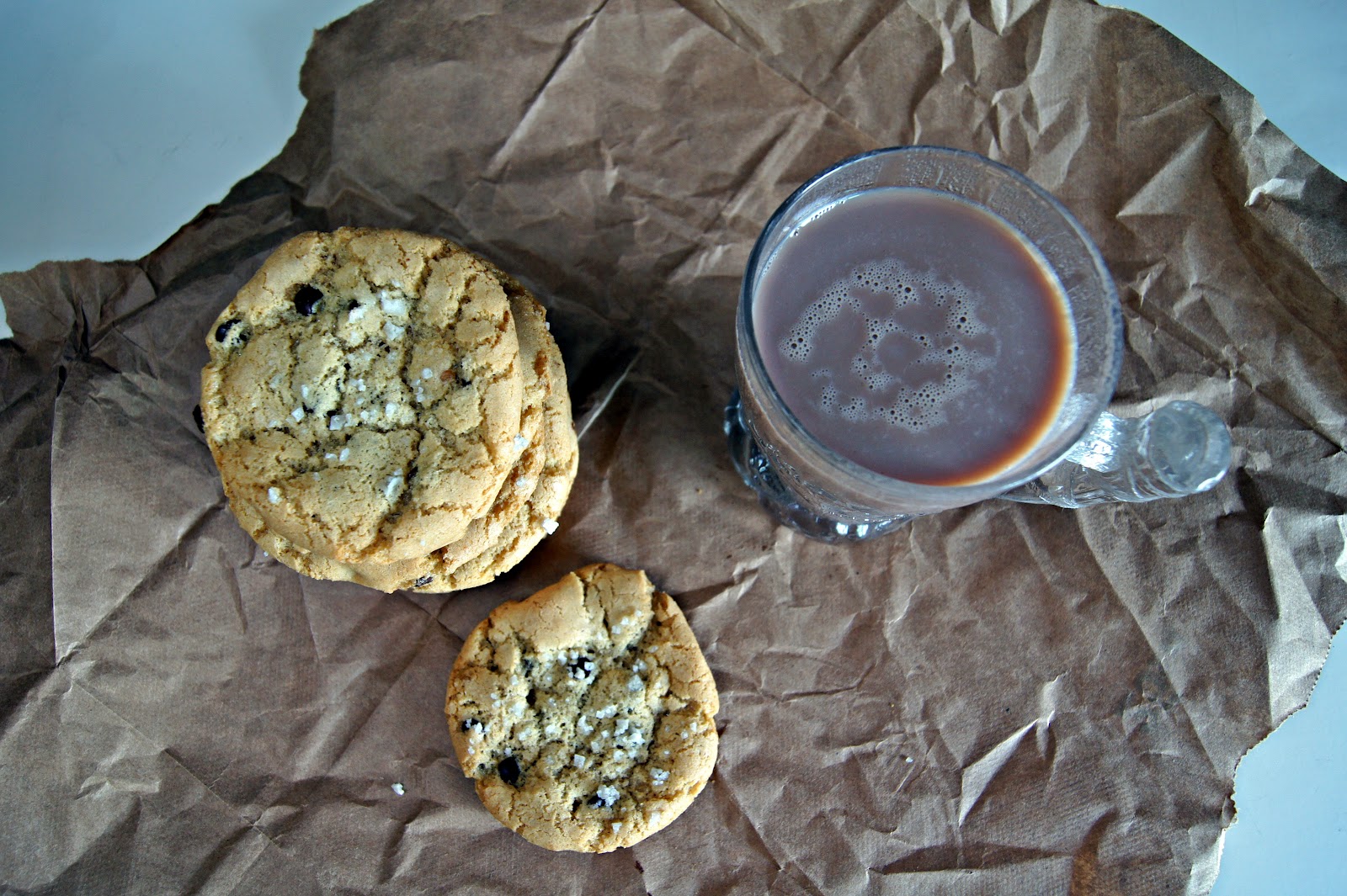 Karen Cooks Olive Oil and Sea Salt Chocolate Chip Cookies