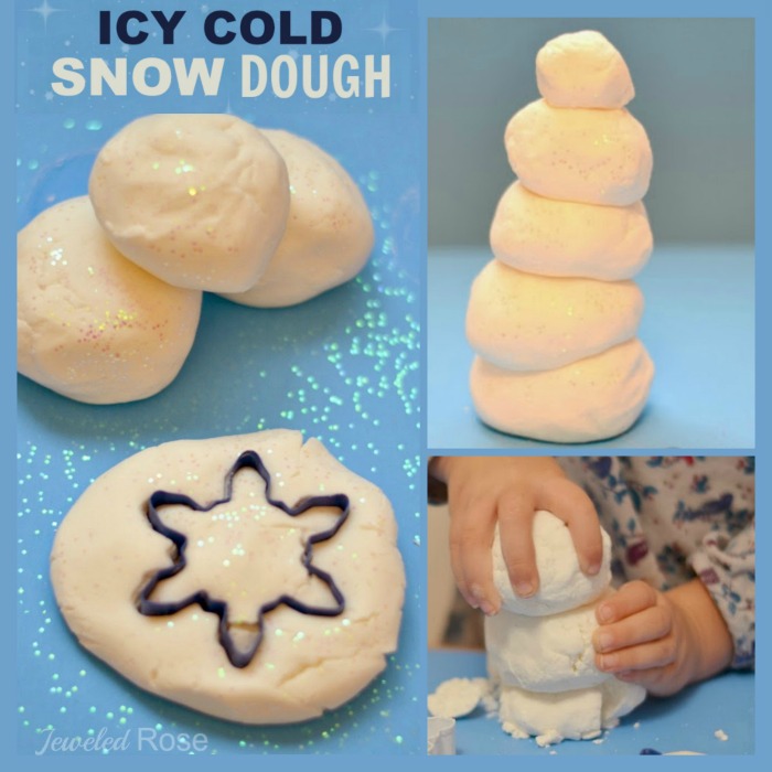2 INGREDIENT SNOW DOUGH - it's cold just like real snow & so soft!