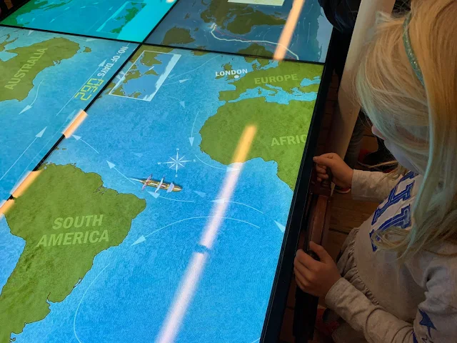 An interactive display on the Cutty Sark involving sailing a ship home as quickly as possible