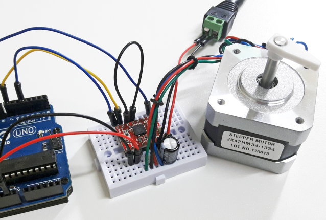 Arduino com driver A4988 e motor de passo Nema 17 Arduino com driver A4988 e motor de passo Nema 17