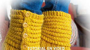 Botas Pantuflas tejidas en Dos Agujas o Palitos / Video tutorial