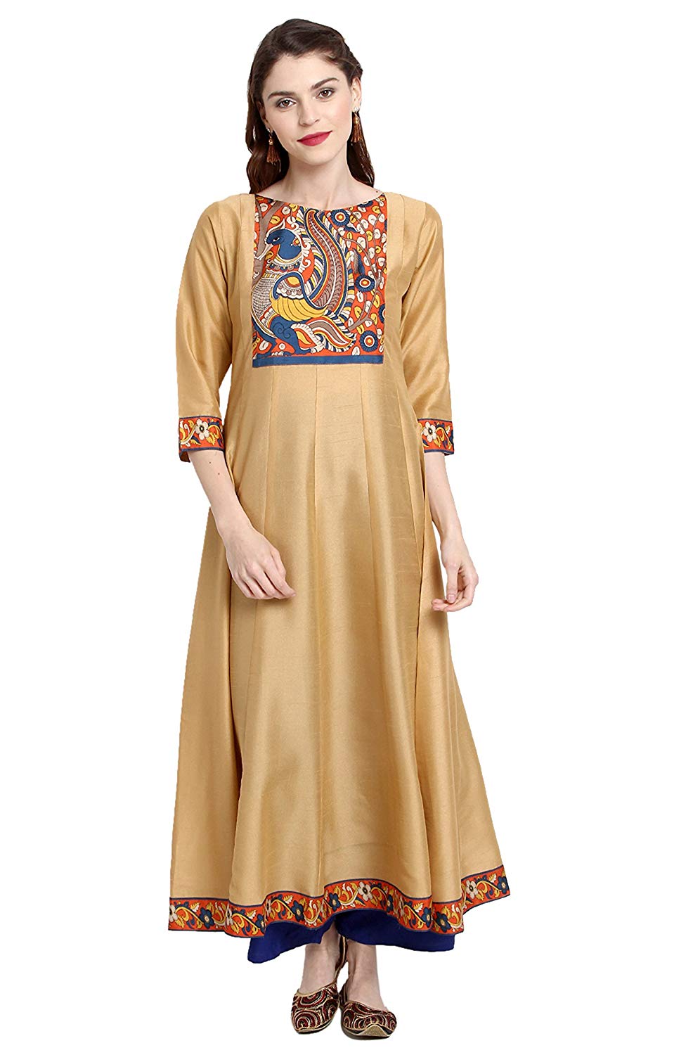 Janasya Women's Poly Silk Anarkali Kurta