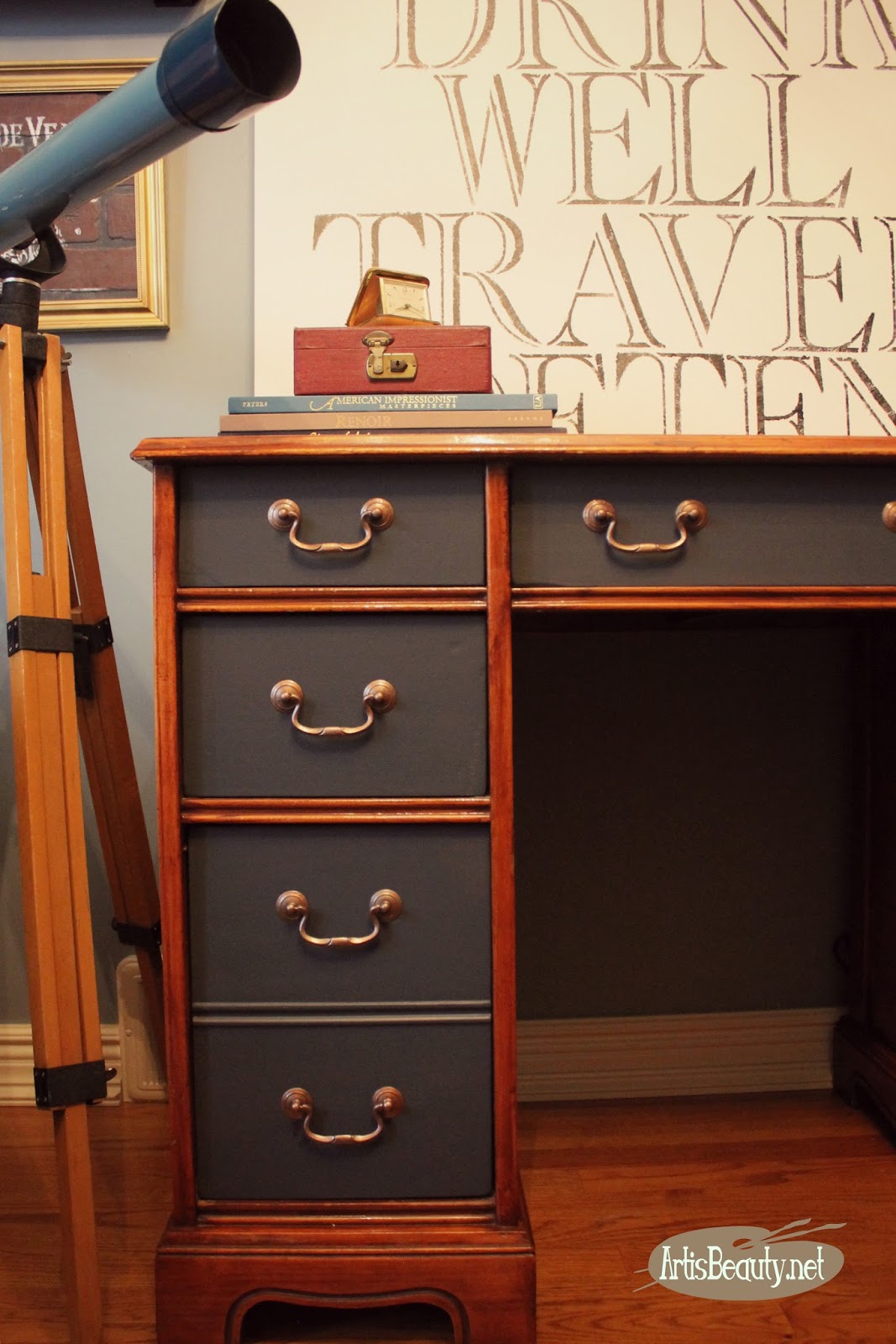 Art Is Beauty Executive Desk Makeover Using General Finishes