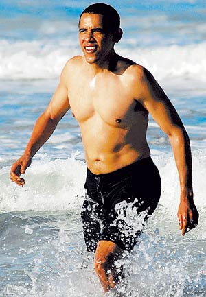 Barack Obama Foto de Barack Obama en short