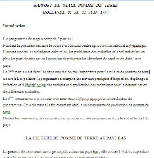 rapport de stage de l agriculture
