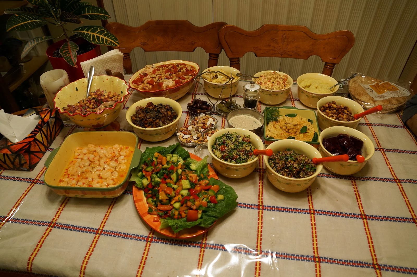 Veils of Kali's Myst: Lebanese Mezze for his Birthday.