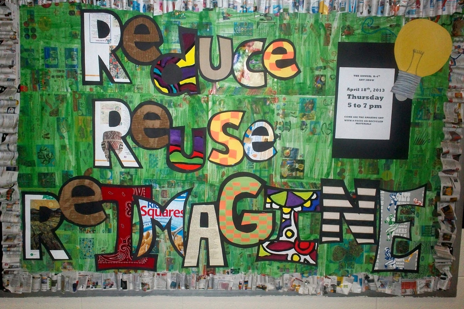 Art With Mr. E: ALL SCHOOL ART SHOW: Reduce, Reuse, REIMAGINE