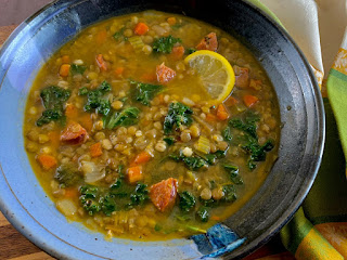 Lemon Lentil and Chorizo Soup