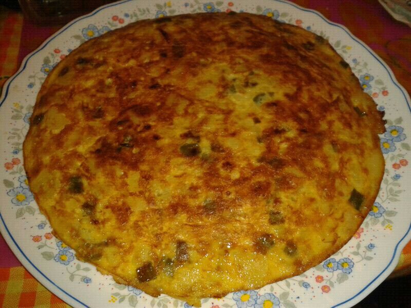 tortilla de patata y pimiento