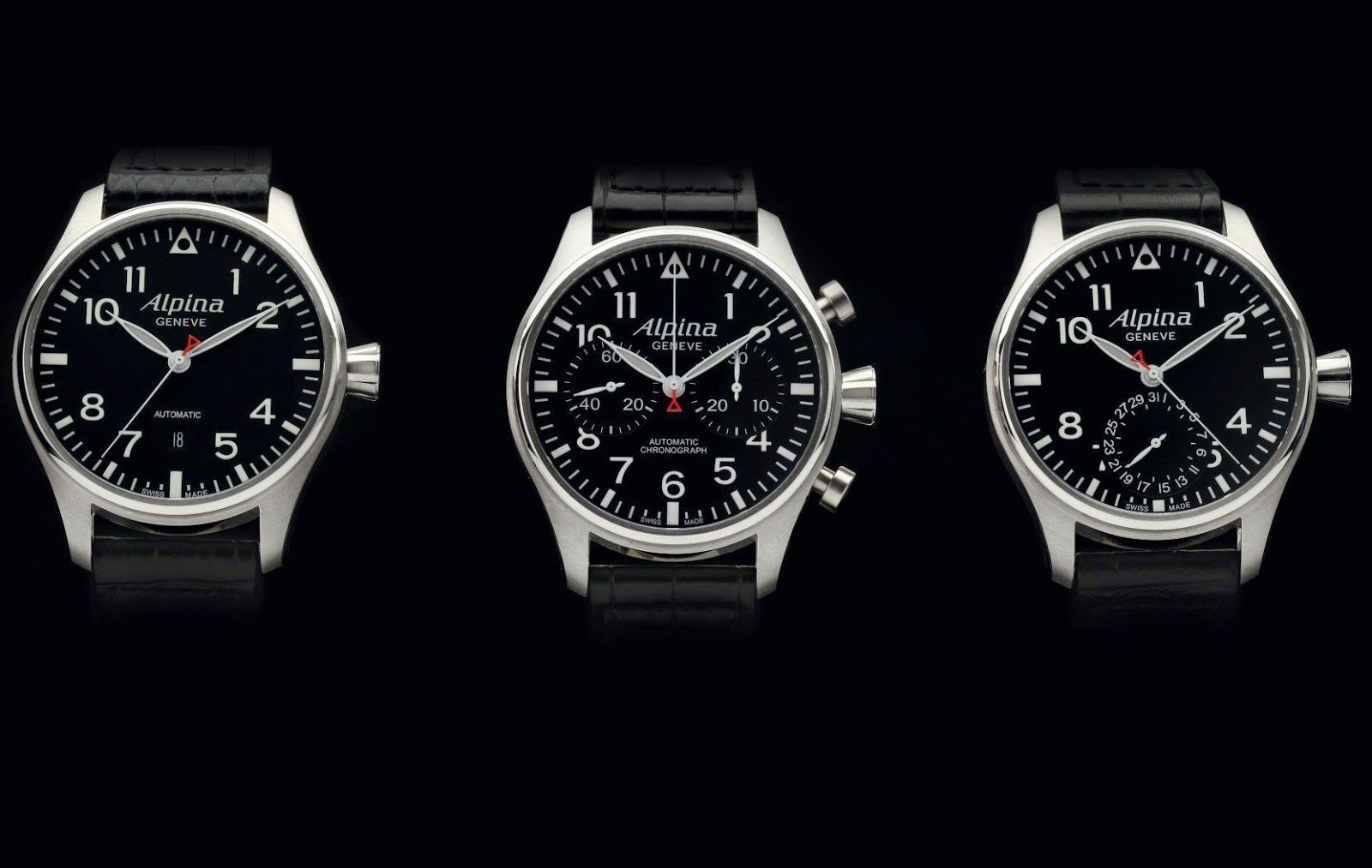 Alpina Geneve Startimer Manufacture AL-710G4S6 - Orologio Uomo Automatico - Acciaio, Quadrante Grigio, Pelle - 3