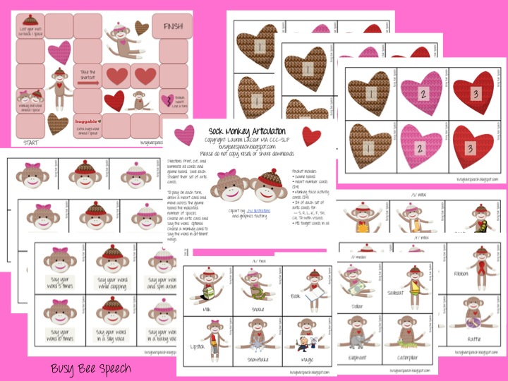 Busy Bee Speech Vday Sock Monkey Artic