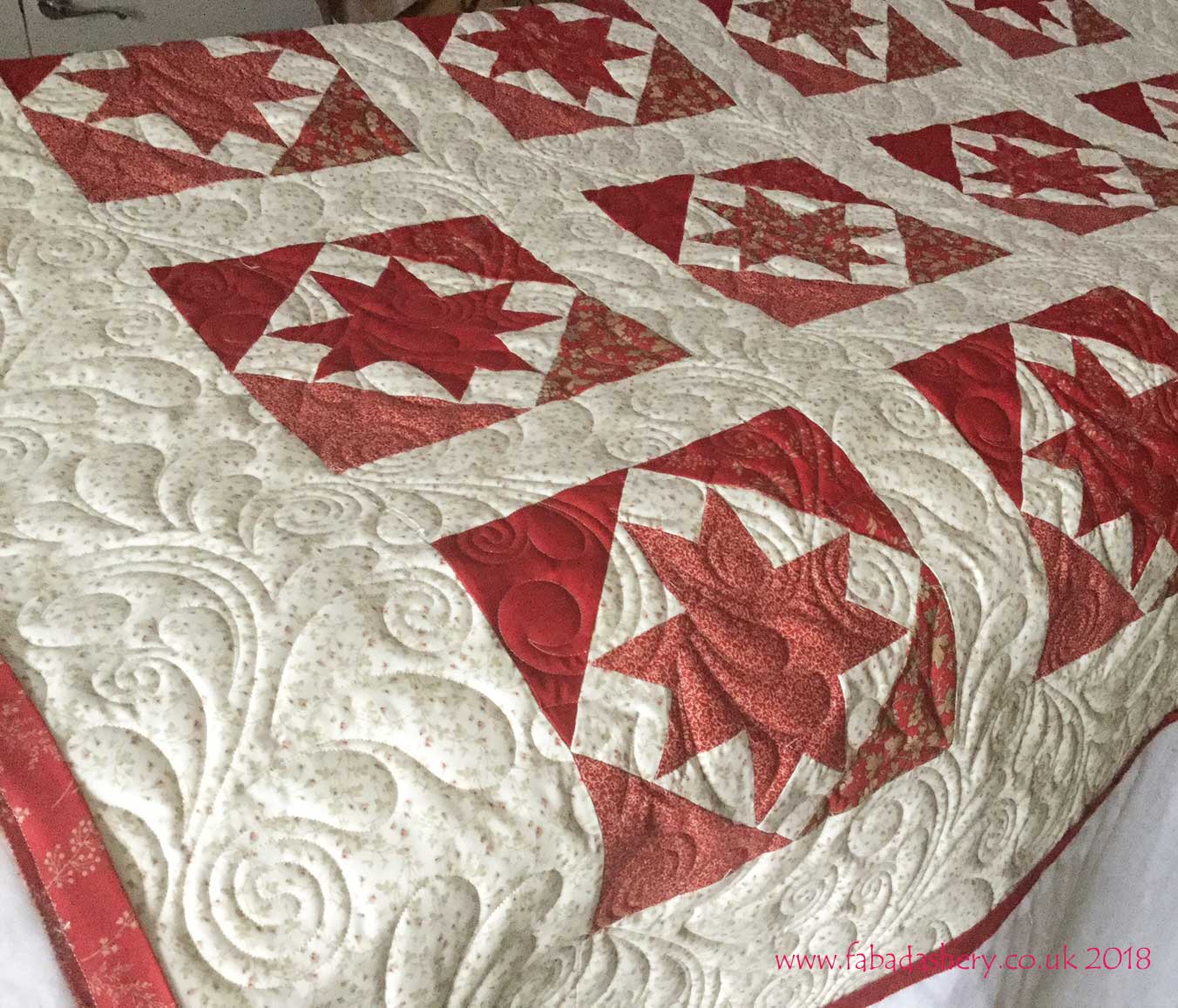 Fabadashery Longarm Quilting French General Star Quilt made by Marlene