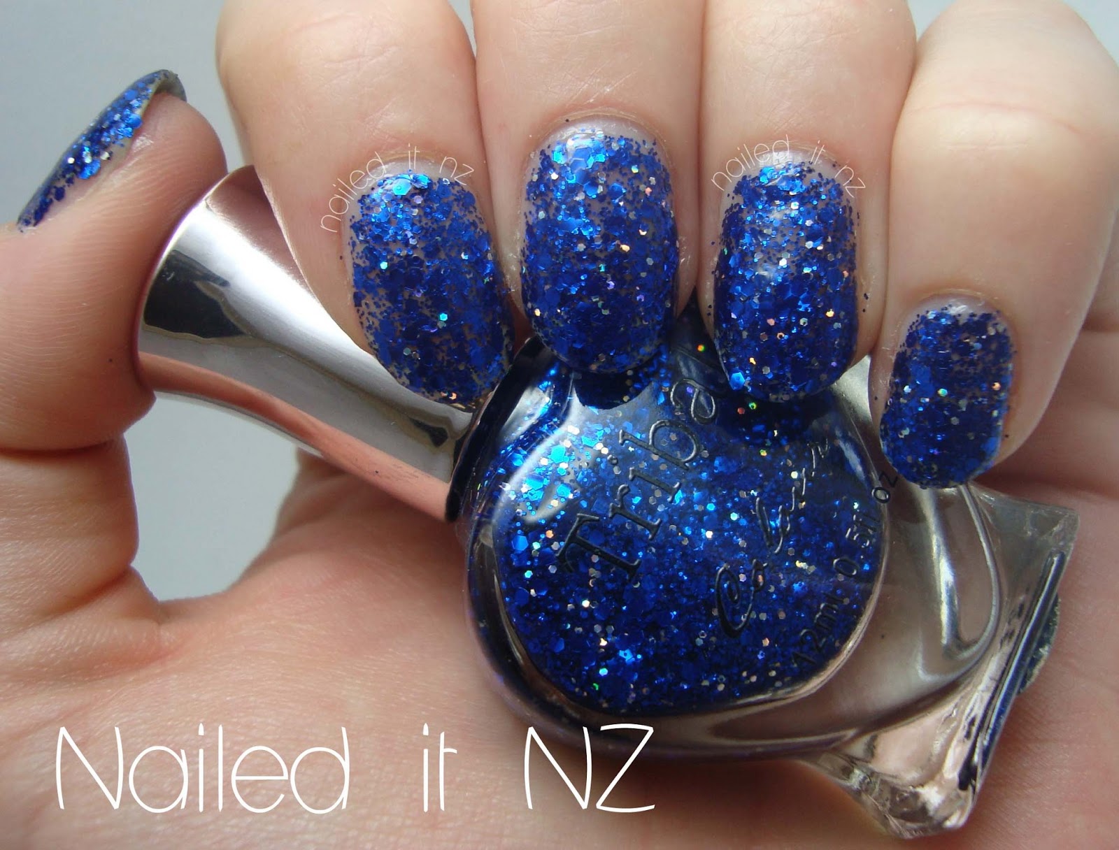 Blue glitter nail polish from Born Pretty Store!