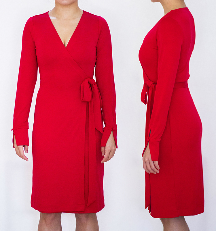ann taylor red wrap dress