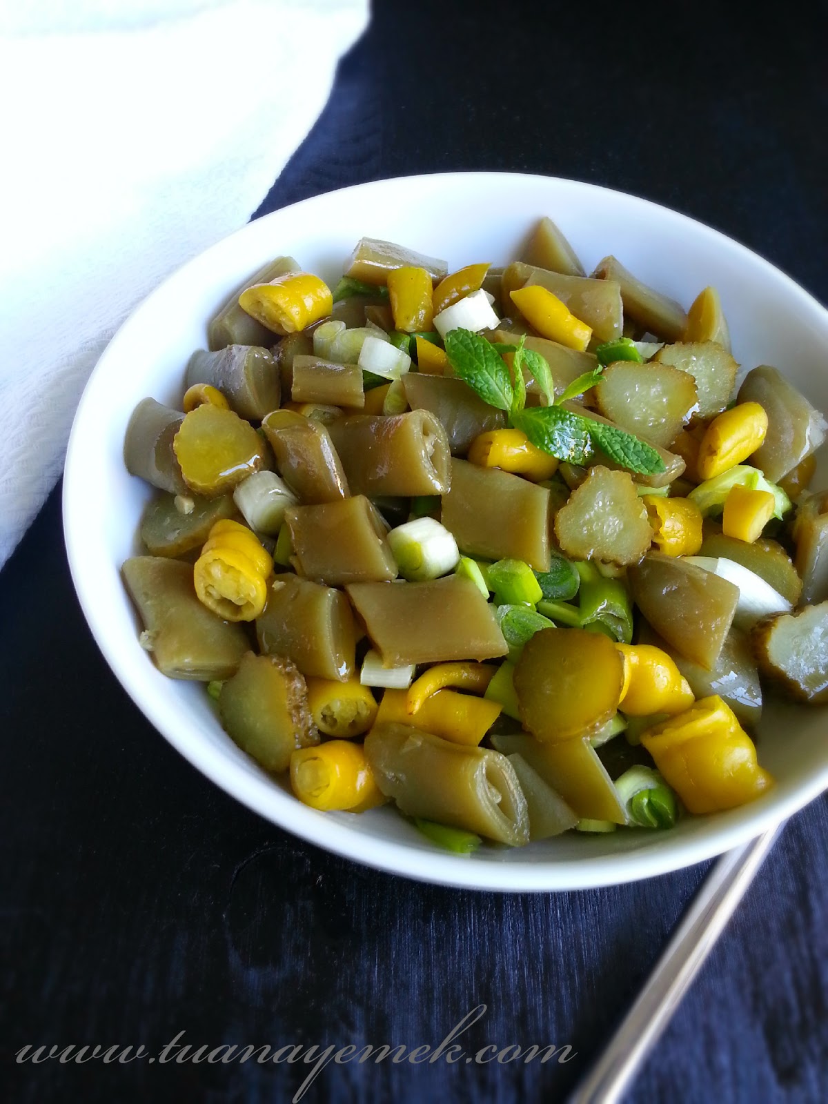 Naneli Fasulye Salatası Naneli Fasulye Salatası