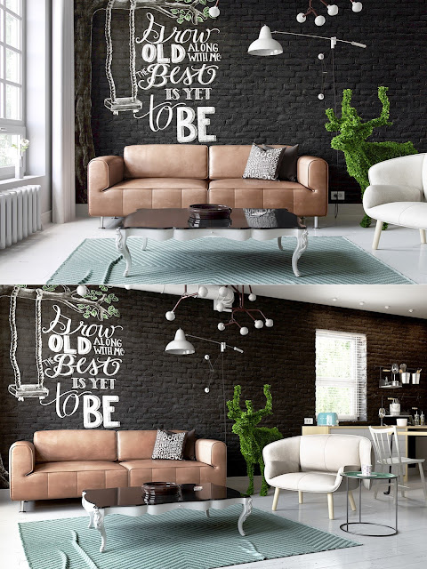 Desain ruang tamu ala kafe Desain ruang tamu ala kafe