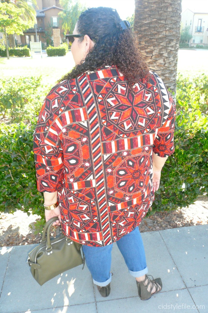 Cid Style File - #UntamedStyle Weekly Linkup untamed, style, tribal, pattern, print, cool, summer, essentials, h and m, old navy jeans, plus size, body confidence, love your self, ross dress for less, olive, lace up, flats, style over 40, 40 plus style, style at any age.