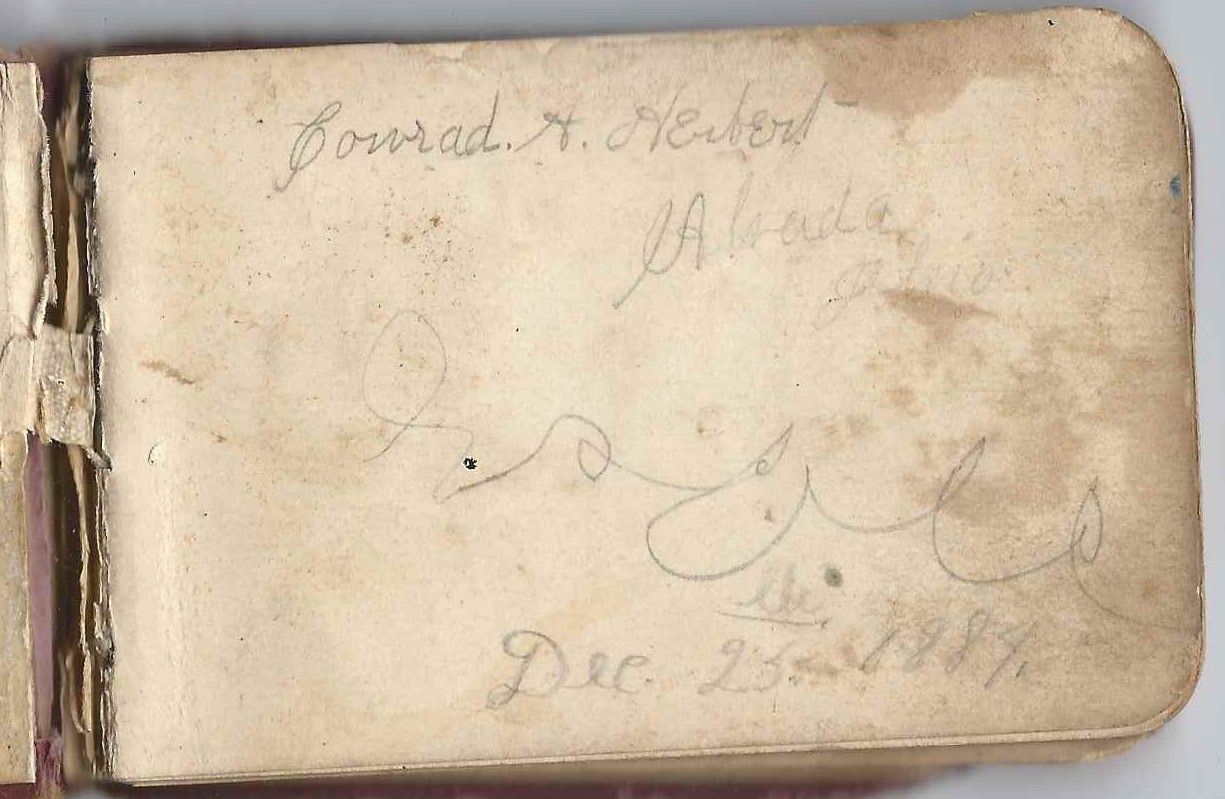 Heirlooms Reunited 1880s Autograph Album of Conrad Andrew Herbert of