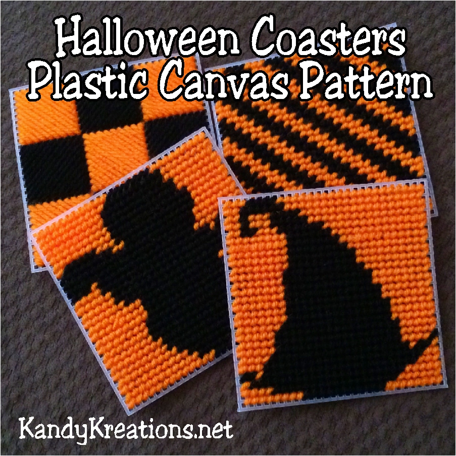 This simple and free plastic canvas pattern has 2 Halloween silhouettes and...