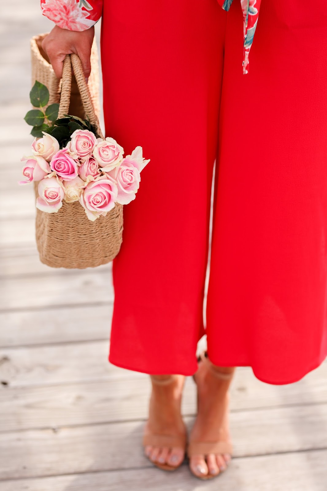 red gaucho pants