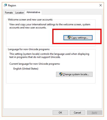 Windows 10 regional and language settings