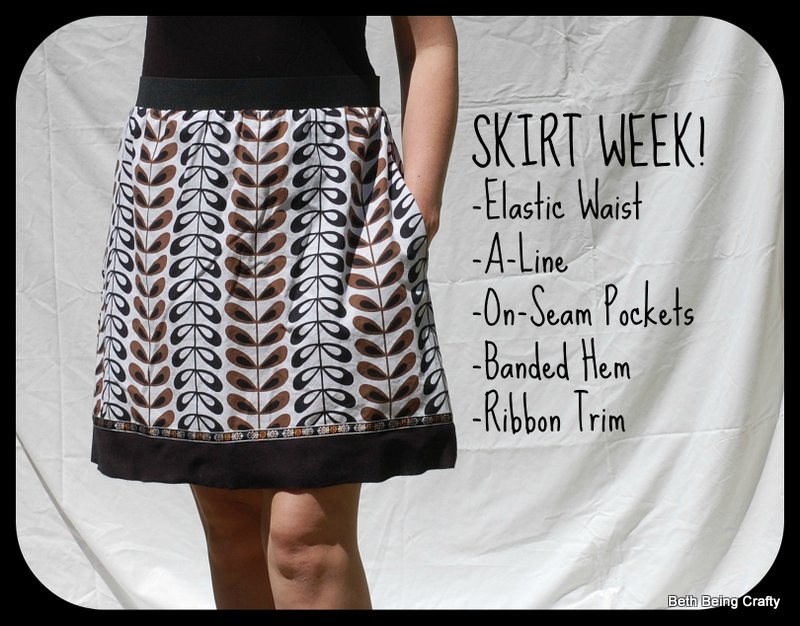 Beth Being Crafty: Ribbon Trim A-Line Skirt
