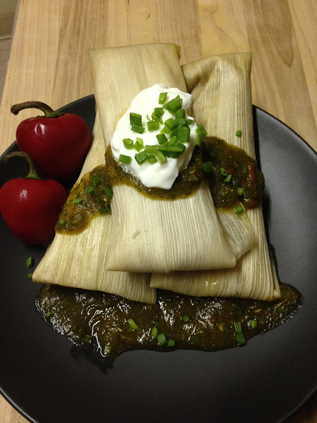 The Recovery Kitchen Chicken Tamales with Poblano Sauce