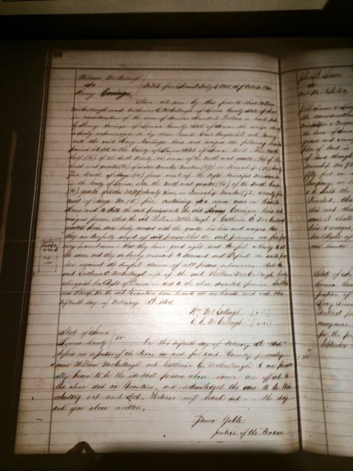 GeneaMusings Amanuensis Monday Post 215 1864 Deed of William