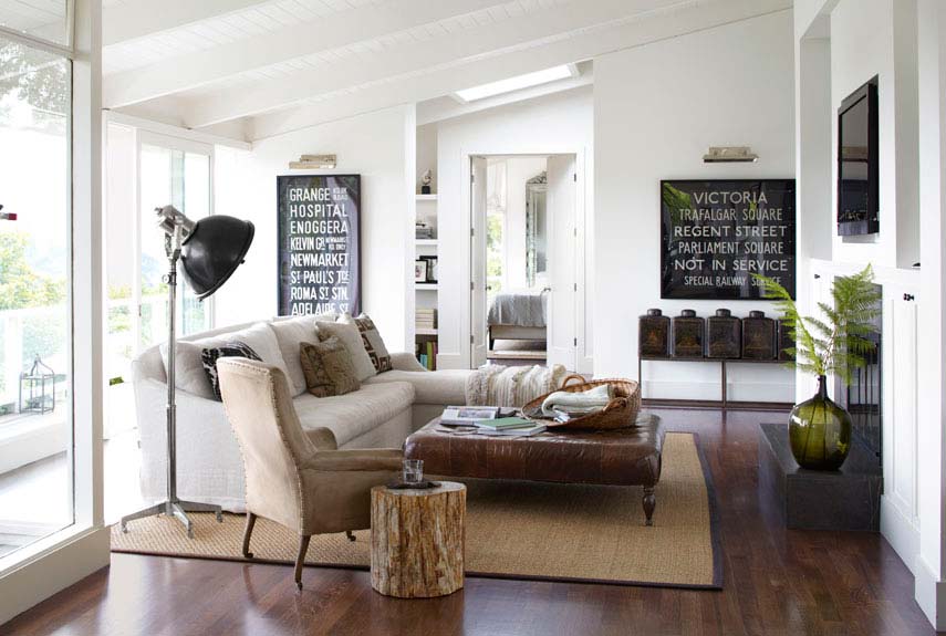 Rustic Elegant Modern Farmhouse Living Room on Hello Lovely