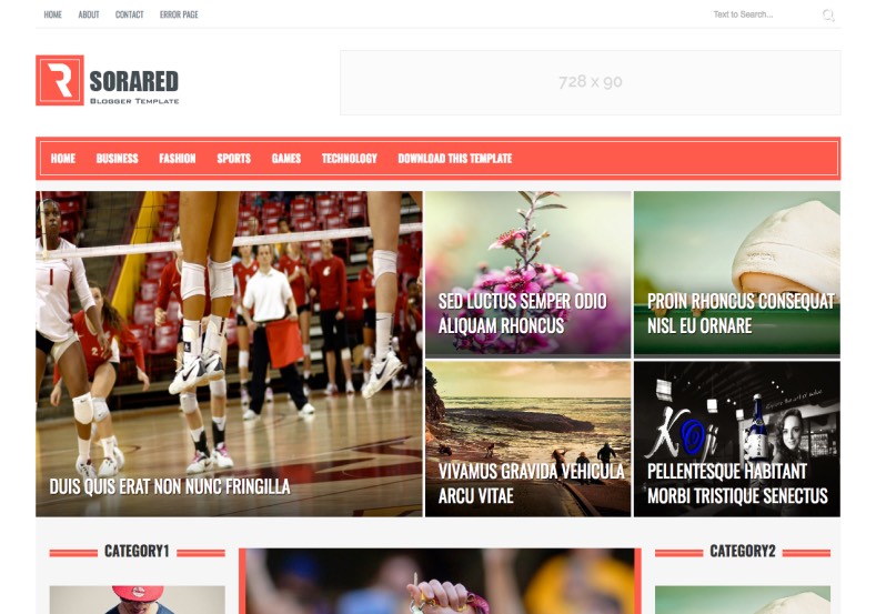 Sora Red Blogger Template