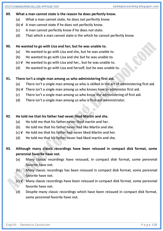 ecat-english-sentence-correction-mcqs-for-engineering-college-entry-test