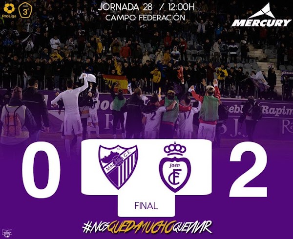 El Atlético Malagueño cae contra el Real Jaén (0-2)