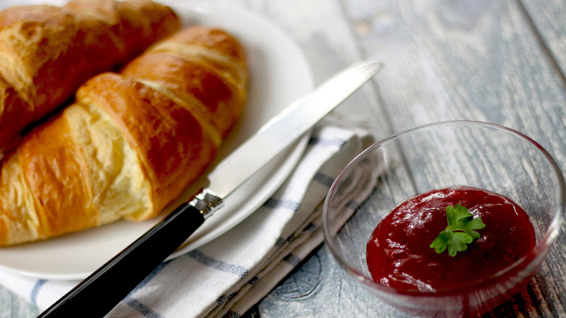 Delicious Croissant with Jam at Dessert