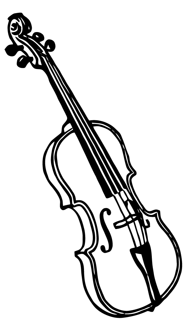 free violin clipart black and white - photo #9