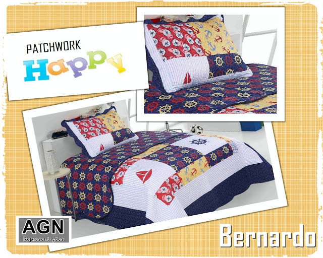 COLCHA PATCHWORK HAPPY 1,60 X 2,40m BERNARDO