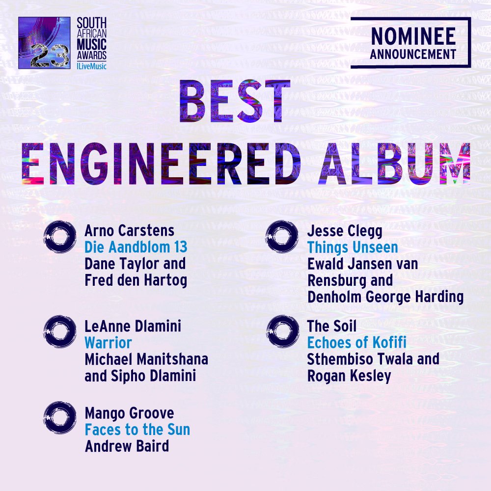 SAMA23 nominees for Best Engineered Album