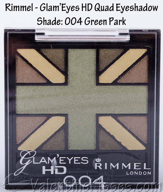Valentine Kisses Rimmel Glam'Eyes HD Quad Eye Shadow in Green Park