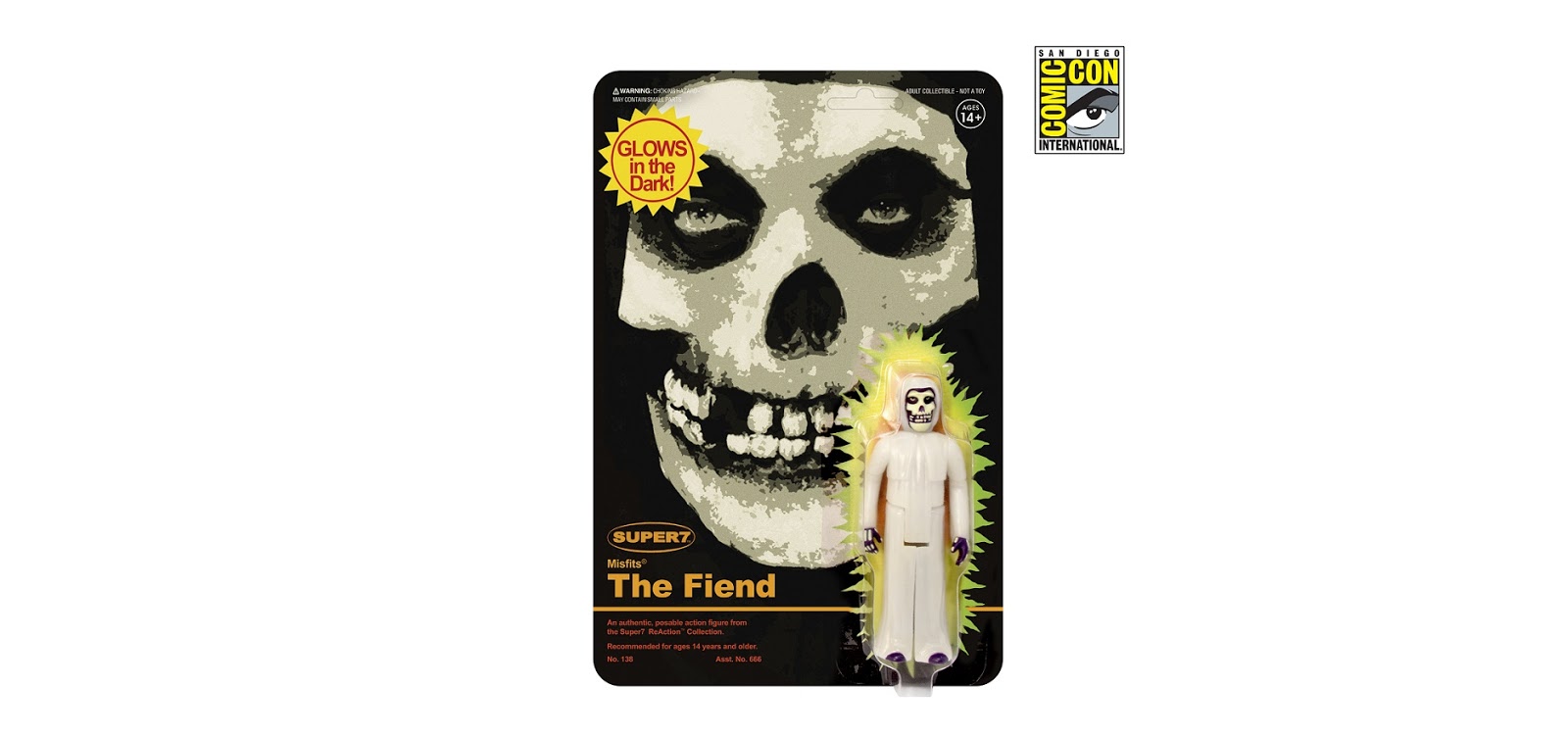 THE MISFITS 'Midnight Black’ Misfits Fiend 3.75" ReAction Figure Super7 SOLD OUT 