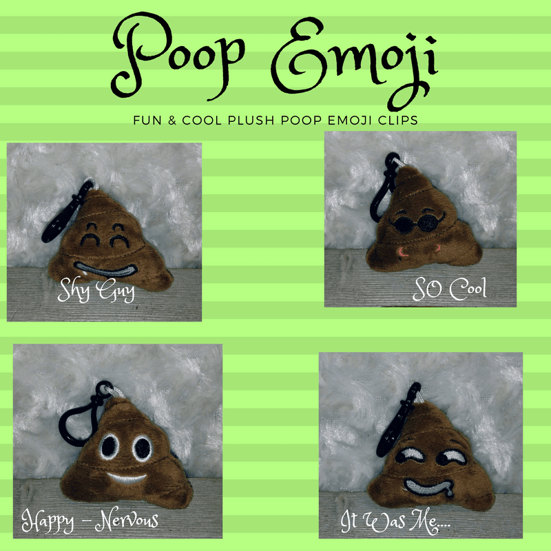 9 Faces Of Poop Emoji Backpack Clips Amy & Aron's