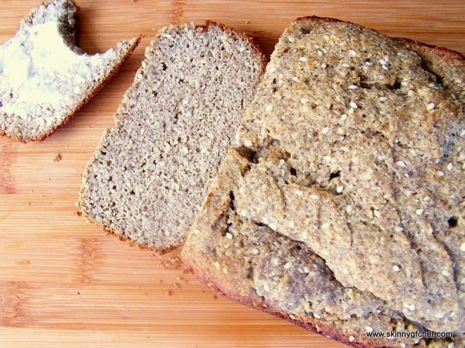 Grain Free Sesame Chia Bread in the Bread Machine, gluten free, my best tasting bread so far!