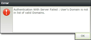 K2 Authentication With Server Failed : User's Domain Is Not In List of Valid Domains