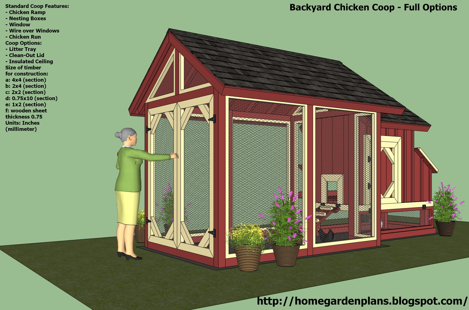 home garden plans: S101 - Chicken Coop Plans Construction 