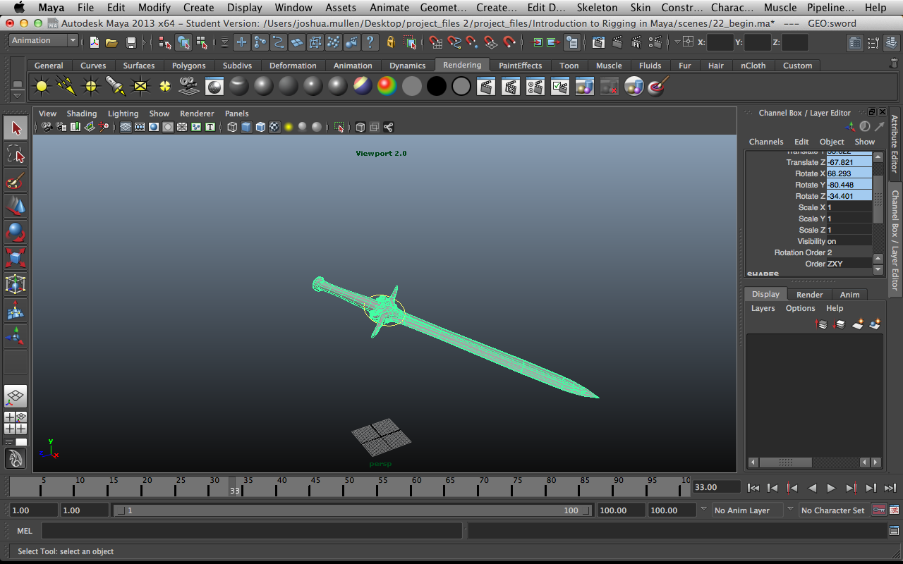 3D Modeling 2: Introduction to Rigging Using Maya 2